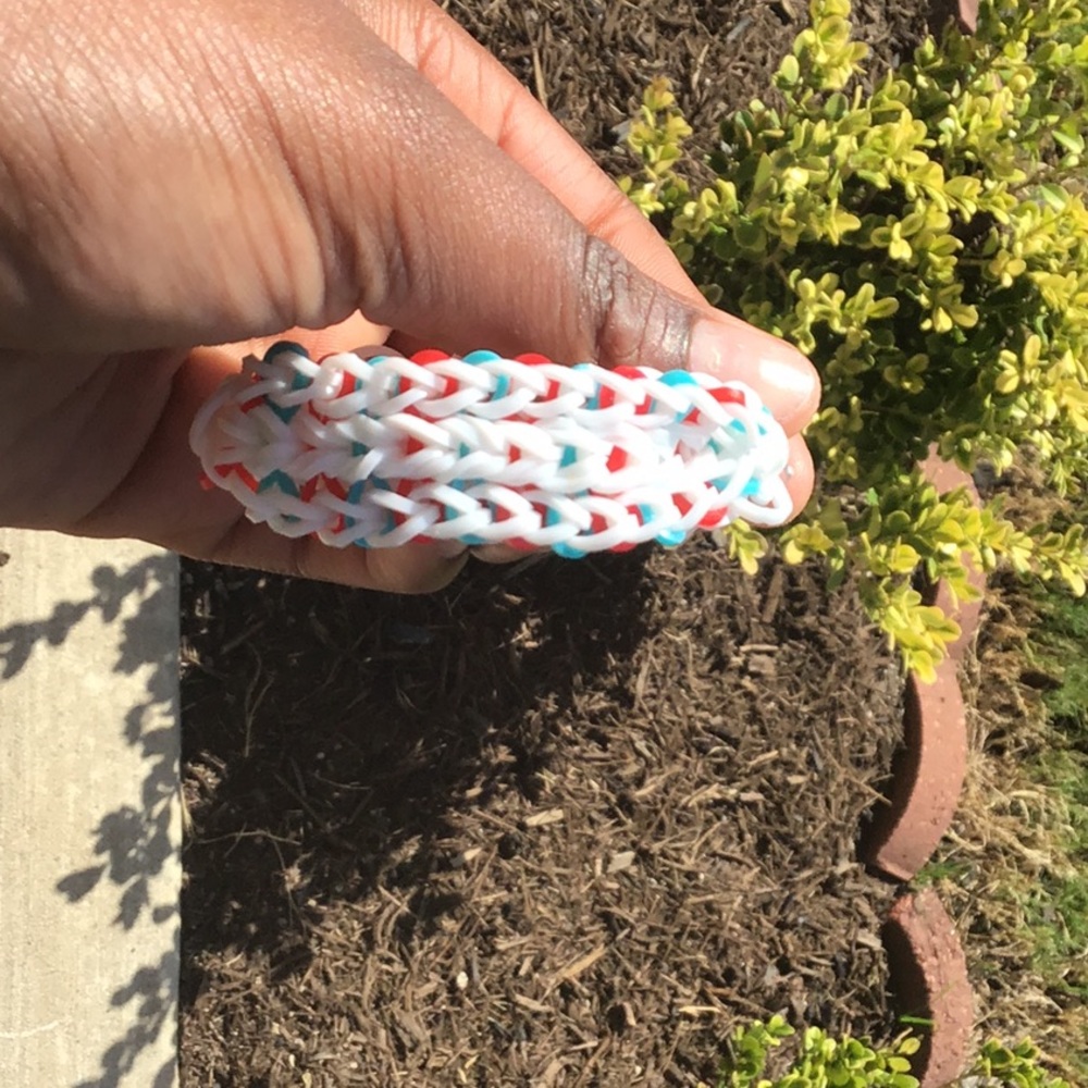 Rainbow loom triple single bracelet